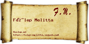 Fülep Melitta névjegykártya